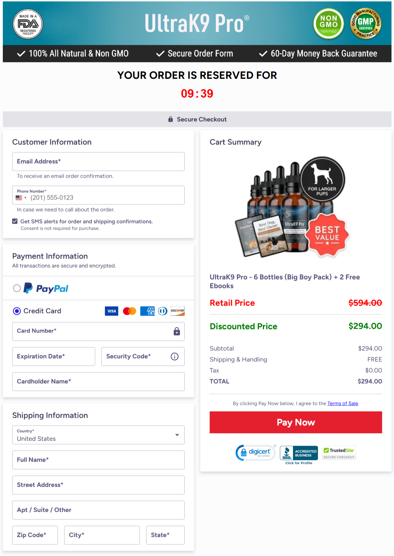 UltraK9 pro Official Website Secure Order Page